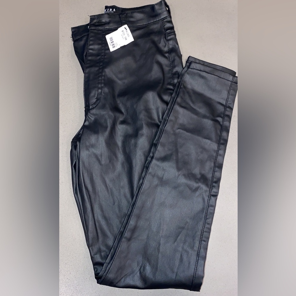 Black pleather jeggings